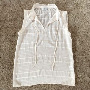Front Tie Sheer Blouse